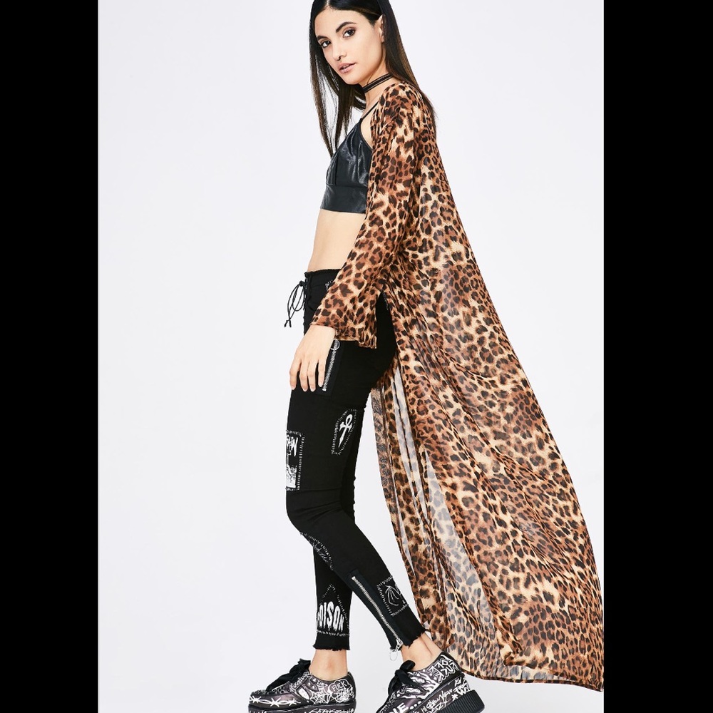 Dolls Kill feline fancy sheer kimono